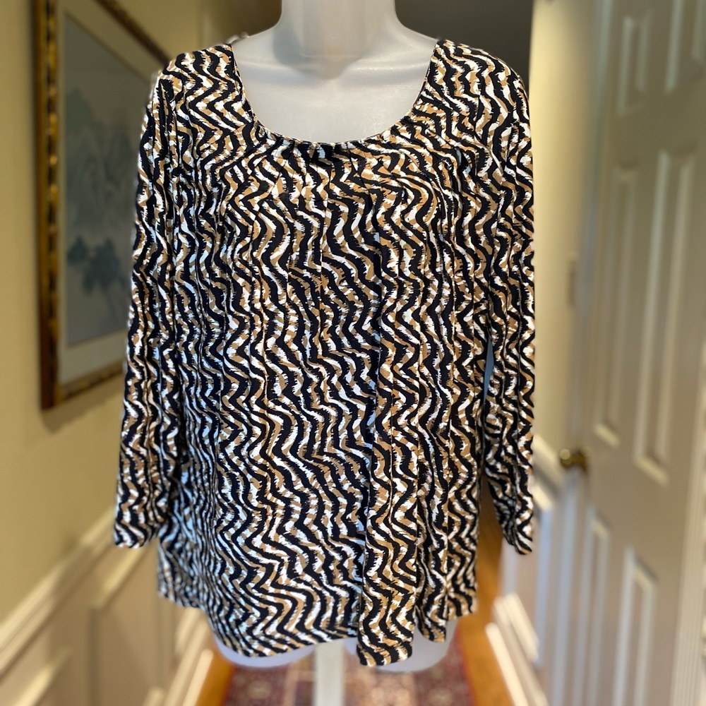 Rafaella - Lady black/gold/white pattern top, LP